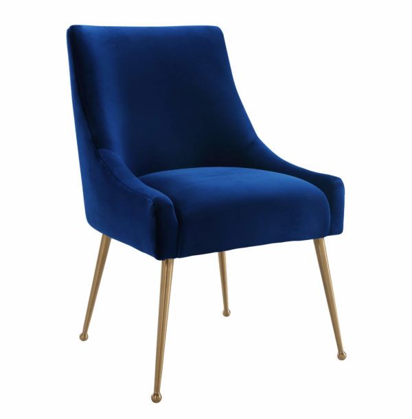 Photo 1 of (stock photo for reference only not exact item)
NAVY VELVET SIDE CHAIR