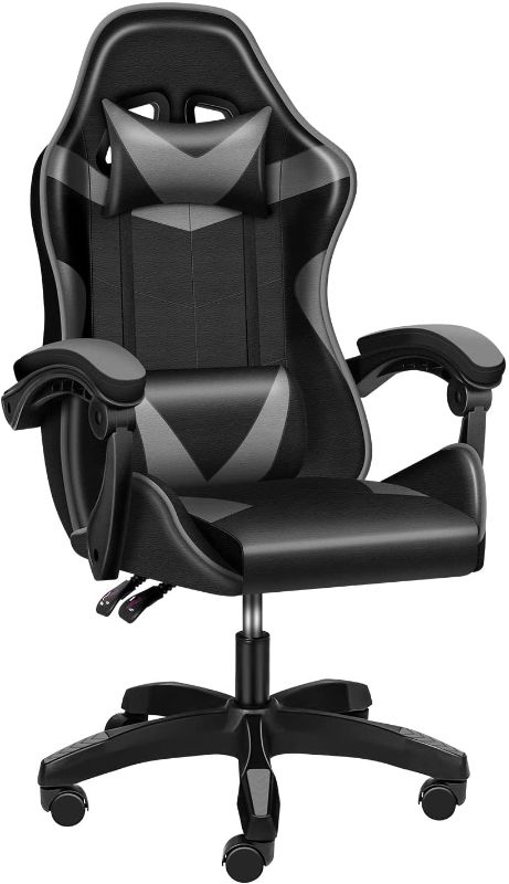 Photo 1 of **PARTS ONLY*** YSSOA Backrest and Seat Height Adjustable Swivel Recliner Racing Office Computer Ergonomic Video Game Chair, Grey/Black 
