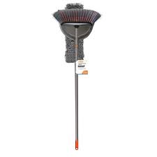 Photo 1 of  MISSING END TIP OF BROOM, HDX 3 Clean 14 in. Smooth Broom and Dust Pan with 22 in. Microfiber Flip Mop