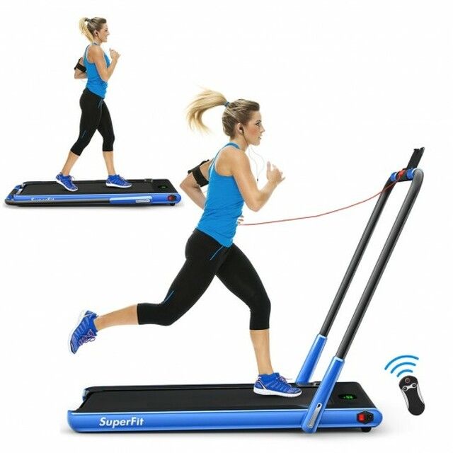 Photo 1 of **PARTS ONLY**2-In-1 Folding Treadmill With Rc Bluetooth Speaker Led Display-Blue "SP37513NY"
