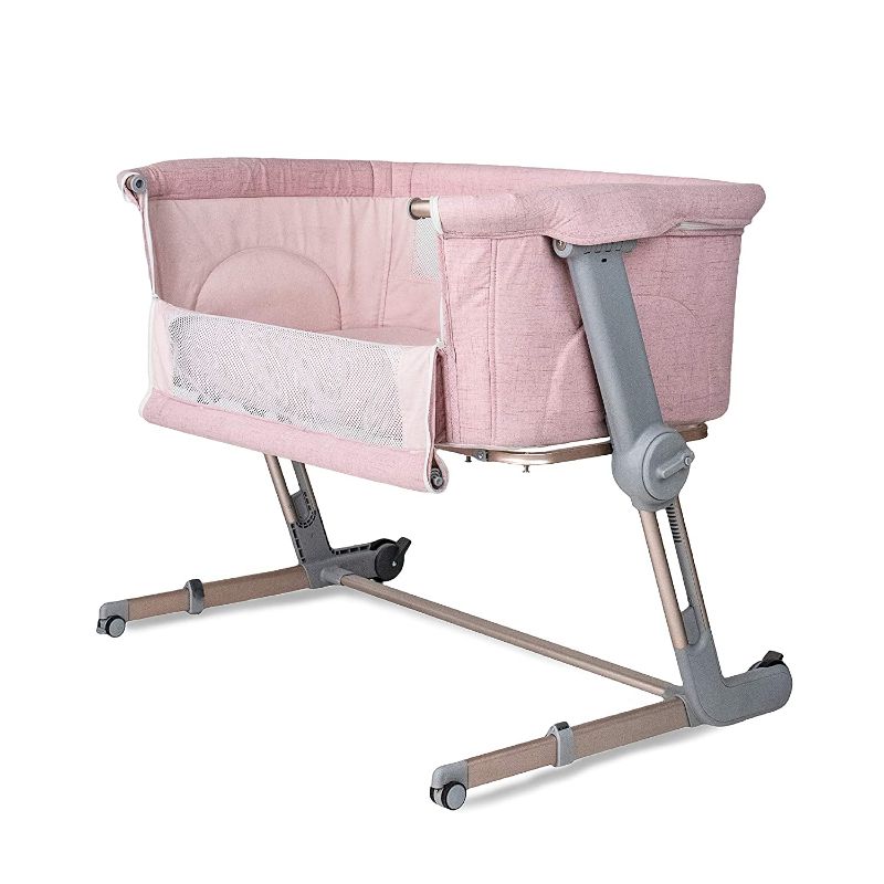 Photo 1 of Unilove Hug Me Plus 3-in-1 Baby Bassinet, Adjustable Bedside Co Sleeper, Portable Travel Co-Sleeping Bed, Newborn Side Crib, Basinette, with 1.2" Firm Mattress & Air Mesh for Girl & Boy, Plum Pink
