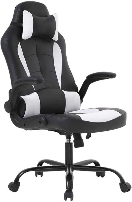 Photo 1 of **part sonly ** BestOffice PC Gaming Chair Ergonomic Office Chair Desk Chair with Lumbar Support Flip Up Arms Adjustable Headrest High Back PU Leather Raci