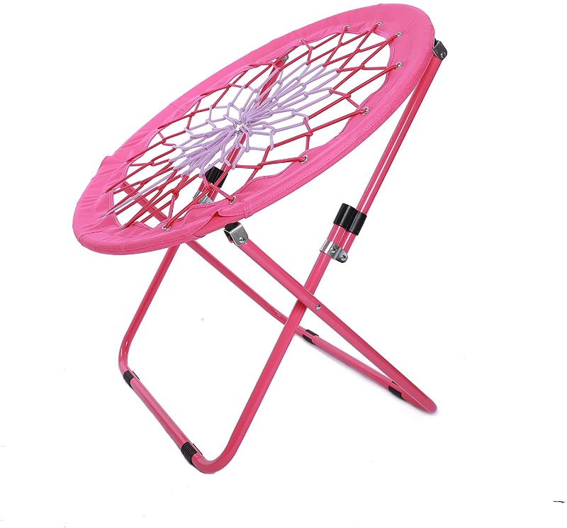 Photo 1 of CAMP SOLUTIONS Bungee Chair Portable Foldable, Dish Chair Bunjo Game Chair for Outdoor and Indoor and Camping and BBQ (Pink)
