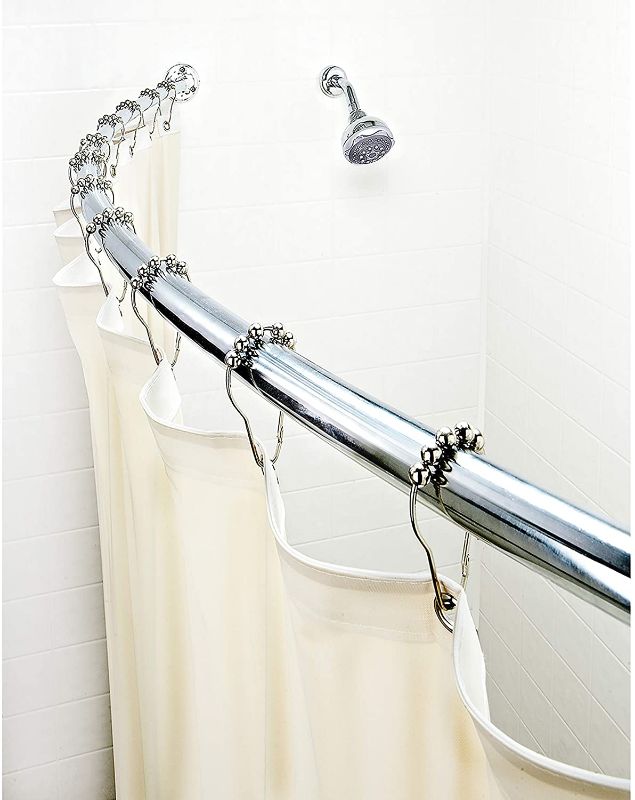 Photo 1 of Curved Wall Mountable Shower Rod Chrome - Bath Bliss