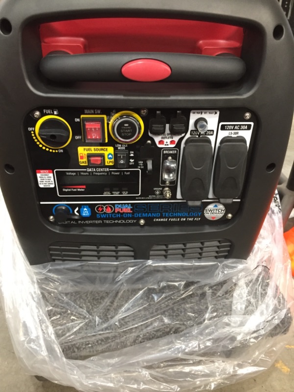 Photo 1 of A-iPower SUA4000iED 4000 Watt Portable Inverter Generator Gas & Propane Powered, Small with Electric Start RV Ready for Camping, Tailgate, or Home emergency
