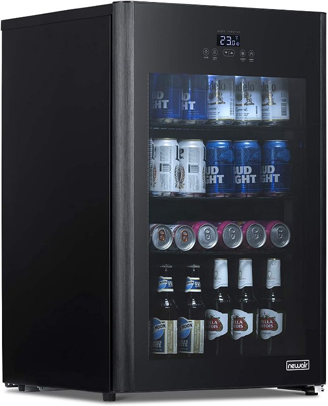 Photo 1 of ***PARTS ONLY*** NewAir Beer Froster Refrigerator and Cooler with Glass Door, 125 Can Capacity Freestanding Beer Fridge in Black - Cool to 23 F With Beer and Beverages Frosty In 1 Hour
