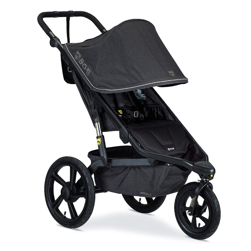 Photo 1 of BOB Gear Alterrain Jogging Stroller, Melange Black

FLAT TIRES AND MISSING ATTACHEDMENTS 
