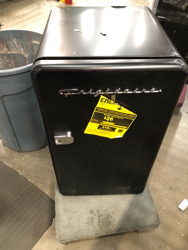 Photo 2 of FRIGIDAIRE EFR372-BLACK 3.2 Cu Ft Black Retro Compact Rounded Corner Premium Mini Fridge
