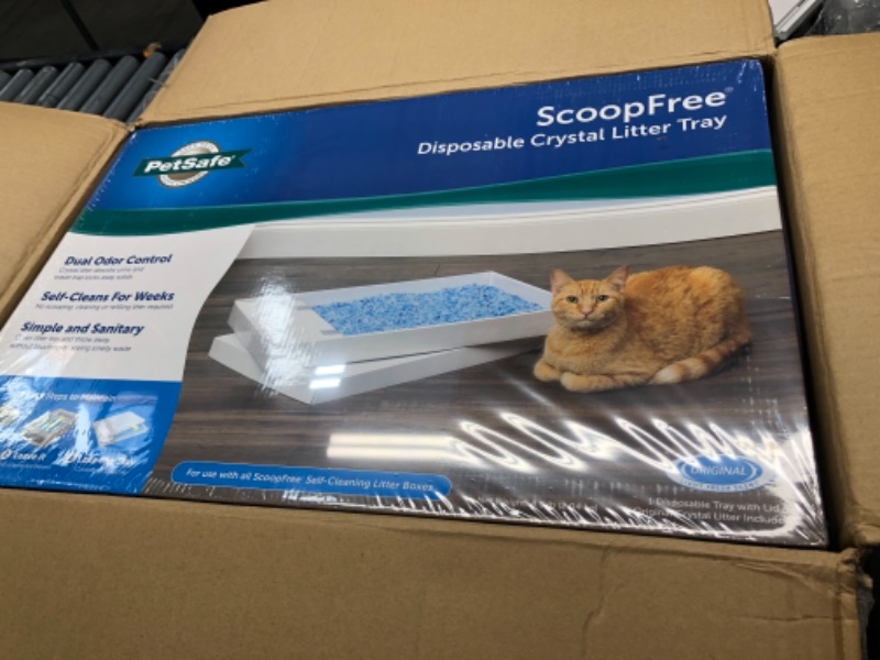 Photo 2 of PetSafe ScoopFree Self-Cleaning Cat Litter Box Tray Refills with Premium Blue Non-Clumping Crystals, 6-Pack