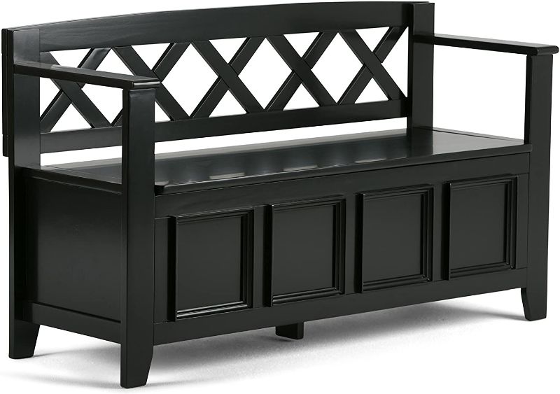 Photo 1 of Simpli Home Amherst Entryway Storage Bench in Black