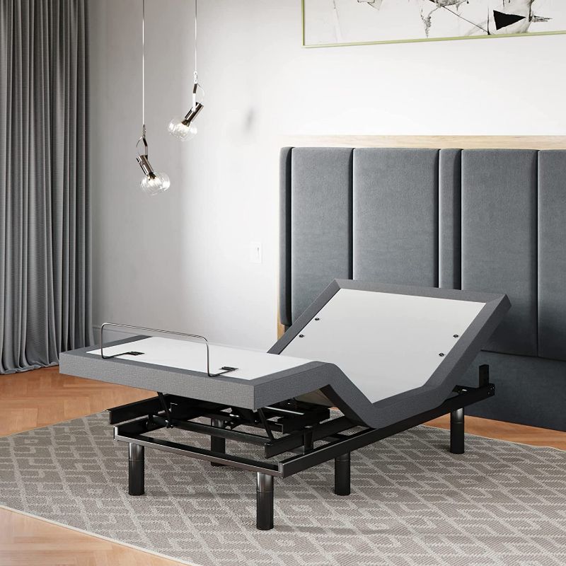 Photo 1 of Lucid L300 Adjustable Bed Base with Dual USB Charging Ports, Size: Twin-XL, Gray