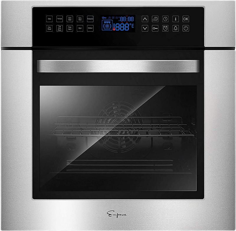 Photo 1 of 
Empava 24" Electric Single Wall Oven 10 Cooking Functions Deluxe 360° ROTISSERIE with Sensitive Touch Control in Stainless Steel, XC02
