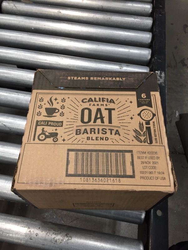 Photo 2 of ***BEST BY NOV 2021*** Califia Farms Barista Blend Oatmilk, 32 Fluid Ounce -- 6 per case.
