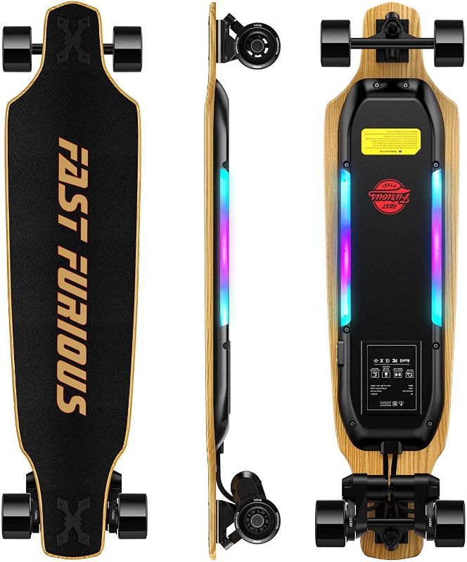 Photo 1 of Fast & Furious Ft001 Electric Skateboard 1800W Dual Motors with Remote Control Top Speed 25MPH, 17 Miles Range Longboard Can Carry 330 Pounds for Adults and Youth
