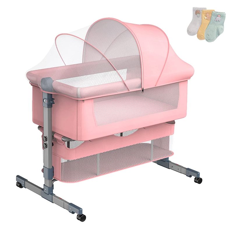 Photo 1 of Bassinet & Bedside Sleeper, Multifunctional Portable Co-Sleeping Bed missing the pair of socks that comes with it 