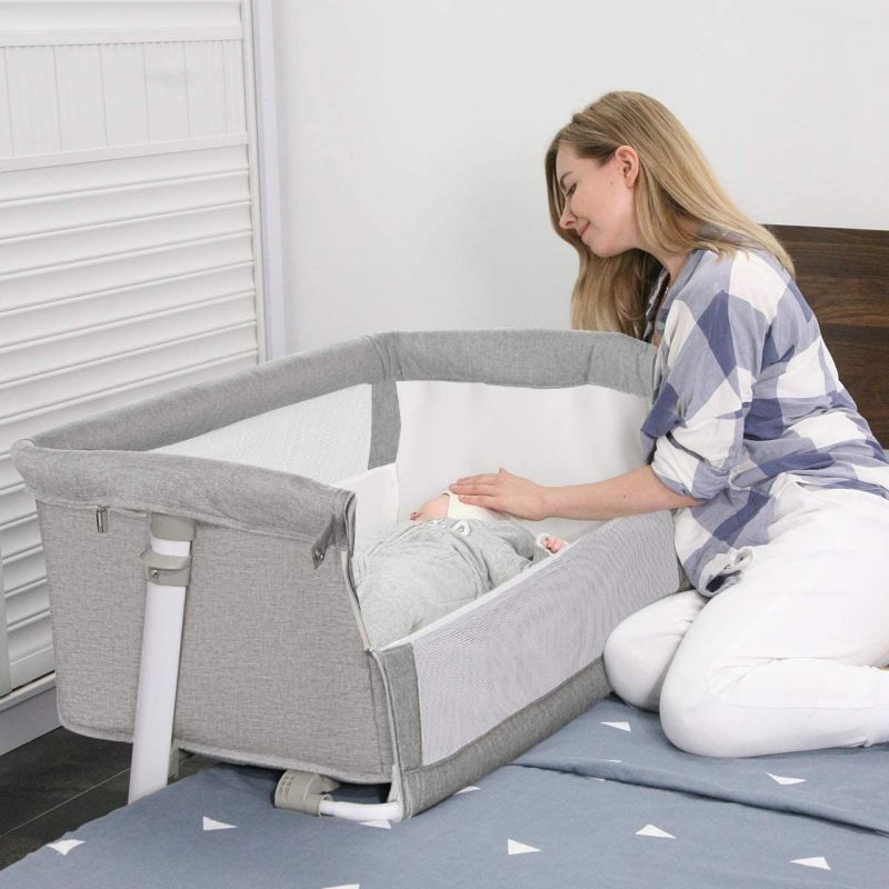 Photo 1 of Baby Bassinet,RONBEI Bedside Sleeper,Baby Bed to Bed,Babies Crib Bed, Adjustable Portable Bed for Infant/Baby Boy/Baby Girl/Newborn (Light Grey)