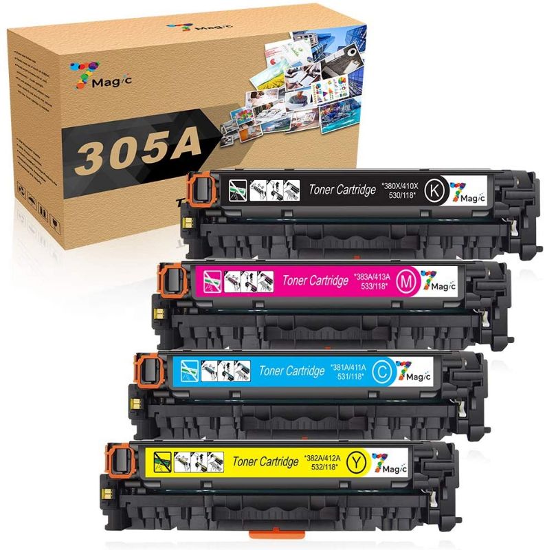 Photo 1 of 7Magic Remanufactured Toner Cartridge Replacement for HP 305A 305X CE410X CE410A for HP Pro 400 Color MFP M451nw M451dn M451dw M475dw M475dn Pro 300 MFP M375nw M351A Printer (4 Pack)
