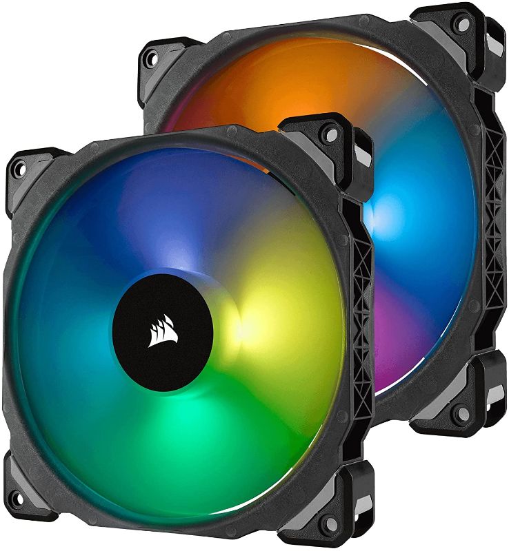 Photo 1 of Corsair ML140 PRO 140mm Premium Magnetic Levitation RGB LED PWM Fan with Lighting Node Twin Pack (CO-9050078-WW)
