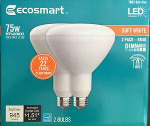 Photo 1 of 6 Boxes Ecosmart 75W LED BR40 Bright White Light Bulb New (12 Bulbs)
