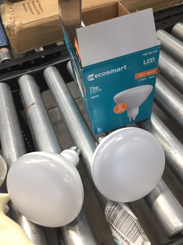 Photo 2 of 6 Boxes Ecosmart 75W LED BR40 Bright White Light Bulb New (12 Bulbs)
