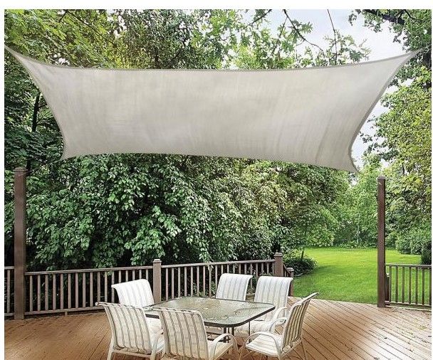 Photo 1 of 8 ft. x 12 ft. Almond Rectangle Shade Sail
