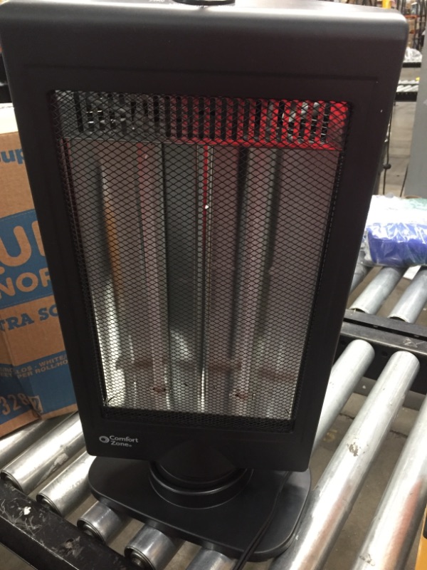 Photo 2 of ****ONE SIDE DEFECTIVE**** Comfort Zone Portable Slimline Electric Halogen Radiant Oscillating Space Heater
