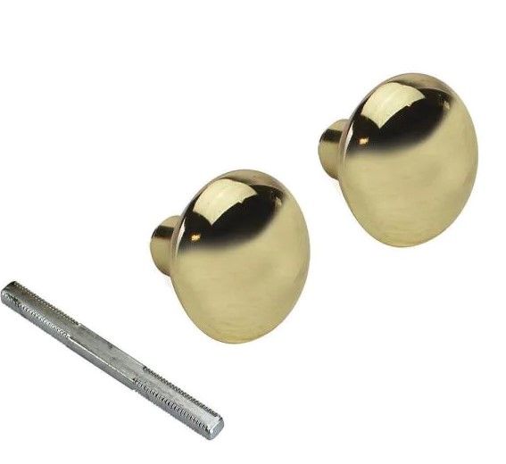 Photo 1 of 2-1/4 in. Solid Brass Door Knob (2 per Pack) 3 PACKS 
