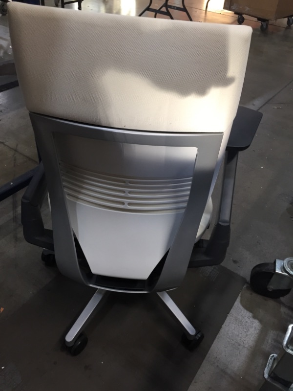 Photo 3 of Steelcase Gesture Office Chair - White Elmosoft Leather, High Seat Height, Shell Back