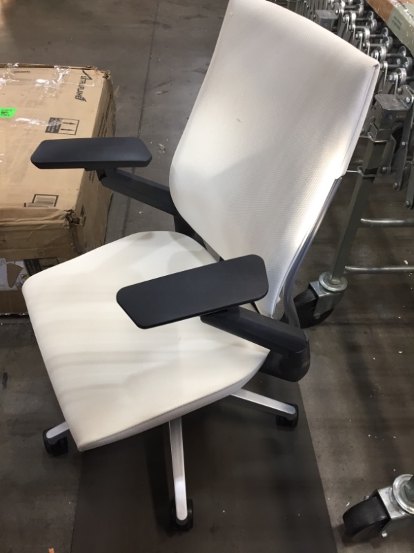 Photo 2 of Steelcase Gesture Office Chair - White Elmosoft Leather, High Seat Height, Shell Back