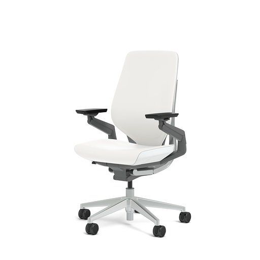 Photo 1 of Steelcase Gesture Office Chair - White Elmosoft Leather, High Seat Height, Shell Back