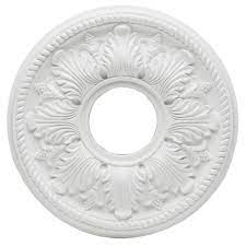 Photo 1 of 14 in. White Bellezza Ceiling Medallion
