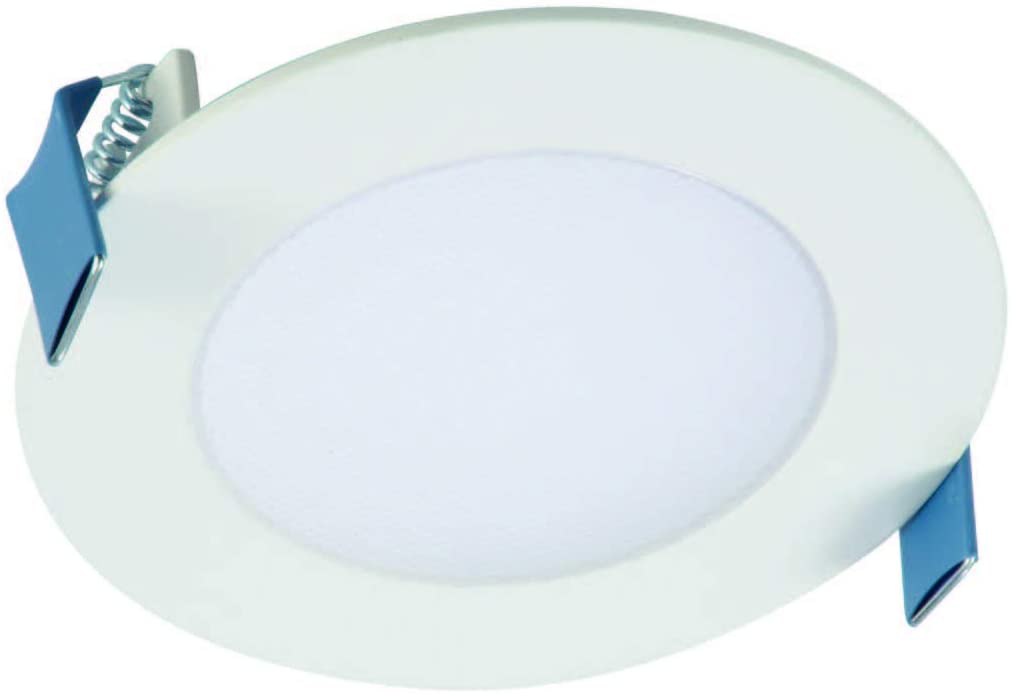 Photo 1 of 4 PACK Halo HLB4069FS1EMWR HLB 4 in Integrated Light Direct Mount Kit with Selectable CCT LED Recessed Trim, 4 Inches, White  & Leviton 5601-2WM 10 Pack 15Amp 120/277V Decora Rocker Single Pole AC Quiet Switch, White & Leviton 6674-P0W SureSlide Universal