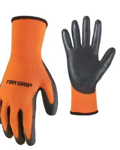 Photo 2 of ASSORTED GLOVES (FIRM GRIP Medium Grain Pigskin Leather Work Gloves, FIRM GRIP
PU Glove with Touchscreen (8-PairS), Husky Medium Heavy Duty Glove, Mens 3M Thinsulate 40 gram Thermal Insulated gloves LARGE AND 2 EXTRA PAIRS OF GLOVES) 