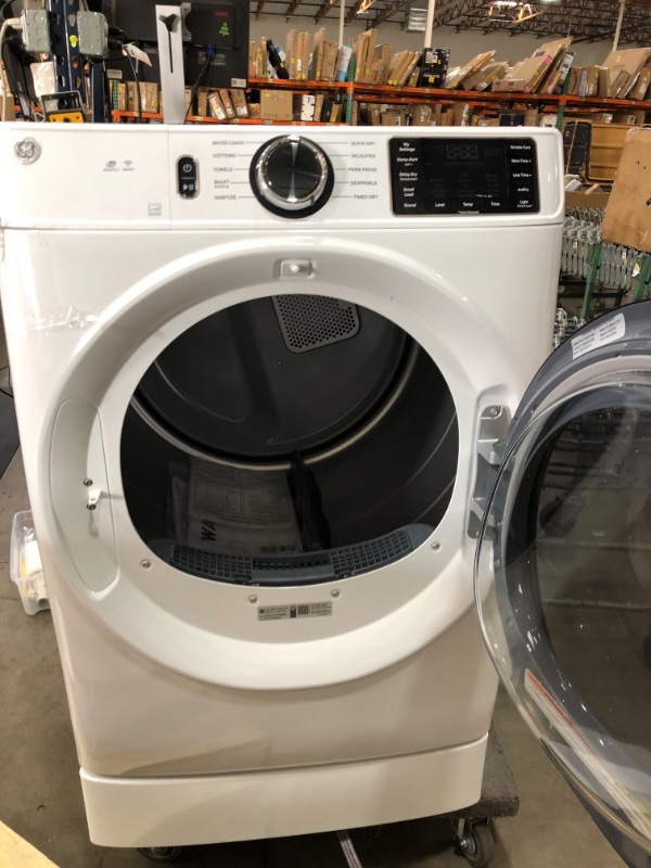 Photo 2 of 7.8 cu. ft. Smart 240-Volt White Stackable Electric Vented Dryer with Sanitize Cycle, ENERGY STAR **UNTESTED