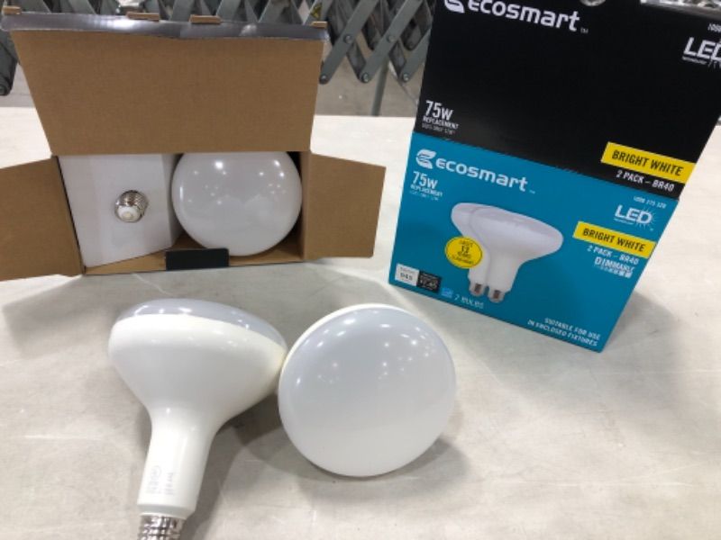 Photo 2 of 75-Watt Equivalent BR40 Dimmable ENERGY STAR LED Light Bulb Bright White (4-Pack)