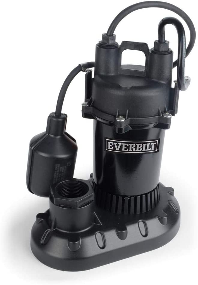 Photo 1 of ***PARTS ONLY***Everbilt 1/2 HP Submersible Aluminum Sump Pump with Tethered Switch -TESTED AND FUNCTIONS-