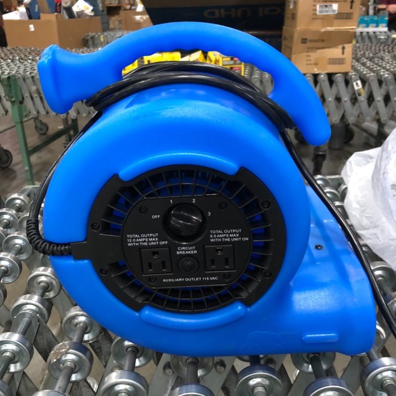 Photo 2 of B-Air VP-25 1/4 HP 900 CFM Air Mover for Water Damage Restoration Equipment Carpet Dryer Floor Blower Fan Home and Plumbing Use, Blue -TESTED AND FUNCTIONS-