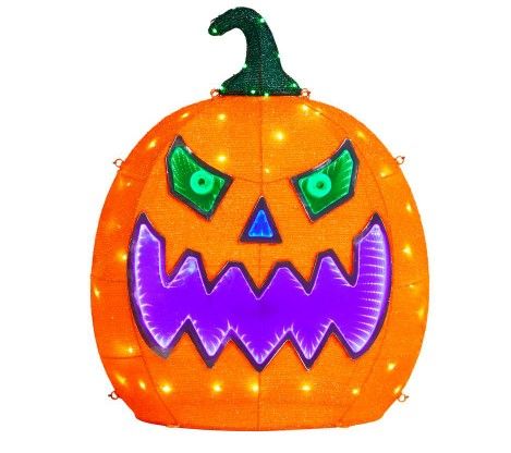 Photo 1 of 2.5 ft. 217-Light Tape Light Pumpkin Halloween Yard Decoration -TESTED AND FUNCTIONS-