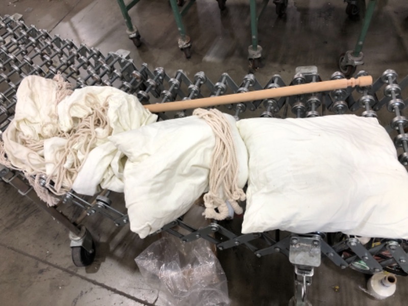 Photo 1 of HOMCHWELL Hammock Chair Hanging Rope Swing with Hanging Hardware Kit,Include Carry Bag & Two Seat Cushions, for Patio Bedroom or Tree,Max. Weight 330 Lbs (Beige) ***MISSING HARDWARE