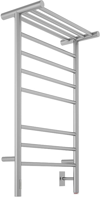 Photo 1 of Ancona Liazzo 8-Bar Wall Mounted Towel Warmer with Integrated Timer, Brushed Stainless Steel -TESTED AND FUNCTIONS-