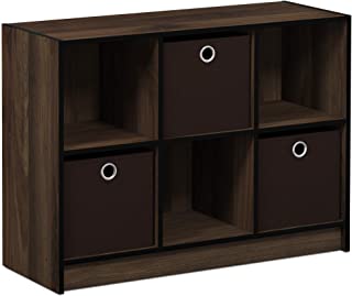 Photo 1 of (missing felt cabinets) 
FURINNO Basic 3x2 Bookcase Storage, Columbia Walnut/Dark Brown
