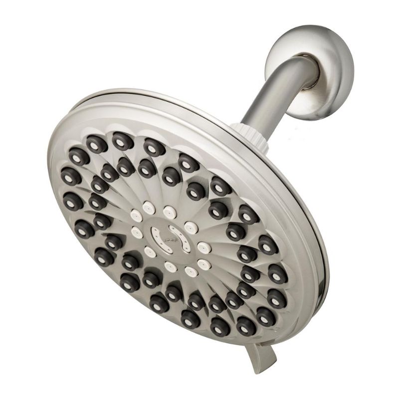 Photo 1 of 6-Spray Patterns 7 in. Drencher Wall Mount Adjustable Fixed Shower Head in Brushed Nickel
MISSING WALL MOUNT PIECE.