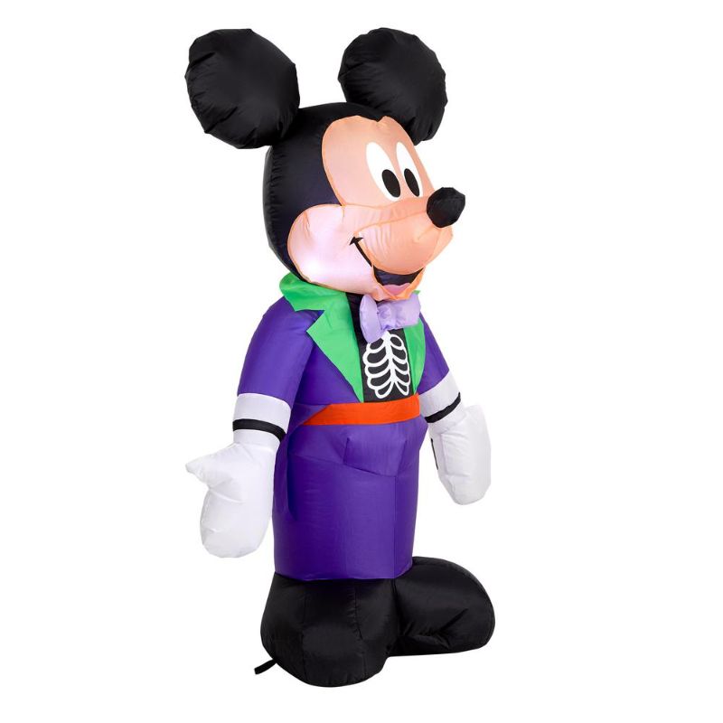 Photo 1 of 3.5 ft. Mickey in Purple Skeleton Costume Airblown Disney Halloween Inflatable
