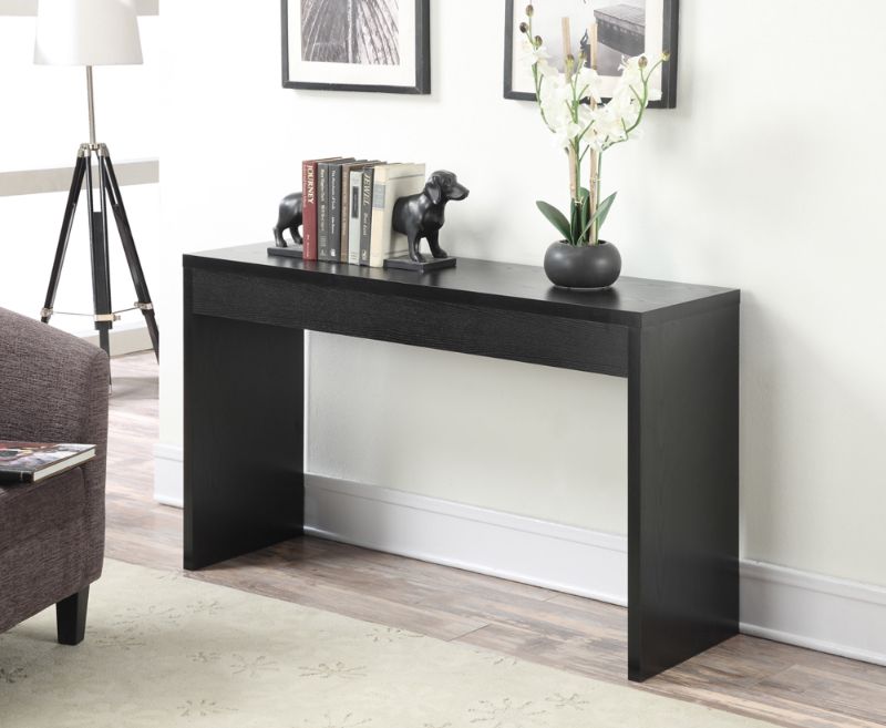 Photo 1 of Northfield Hall Console Table/Desk in Black - Convenience Concepts 111091BL
