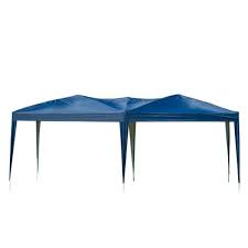 Photo 1 of 10 ft. x 20 ft. Blue Outdoor Gazebo Canopy Tent Pop Up Portable Shade with Carry Bag
