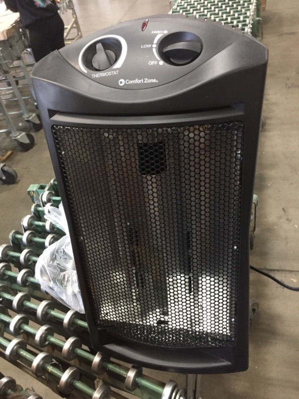 Photo 2 of Comfort Zone CZQTV007BK Fan-Assisted Tower Radiant Quartz Heater

//TESTED AND NONFUNCTIONAL 
