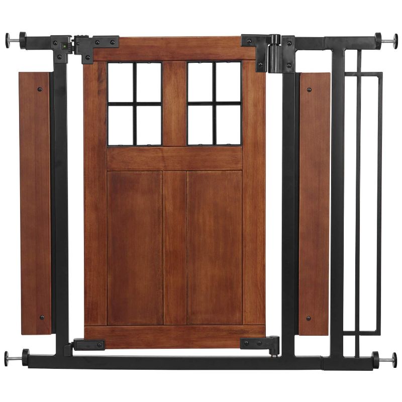 Photo 1 of Evenflo 30" Easy Walk Thru Child Safety Barn Door Doorway & Stairs Gate, Brown
