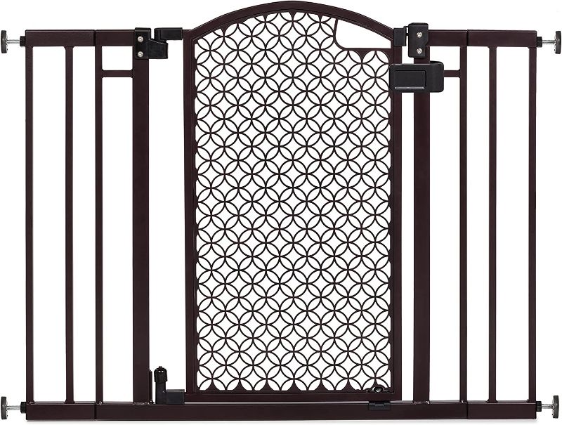 Photo 1 of Home Decorative Walk-Thru Baby Gate, Metal with Bronze Finish, Decorative Arched Doorway – 30” Tall, Fits Openings up to 28” to 42” Wide, Baby and Pet Gate for Doorways and Stairways
