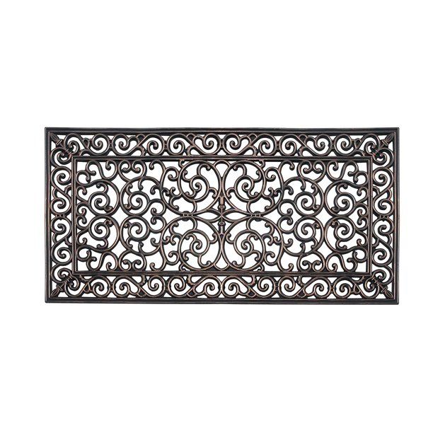 Photo 1 of A1HC FIRST IMPRESSION Audie Modern Indoor/Outdoor 23.62" L X 47.25" W Easy Clean Rubber Entry Way Doormat for Patio, Front Door, All Weather Exterior
