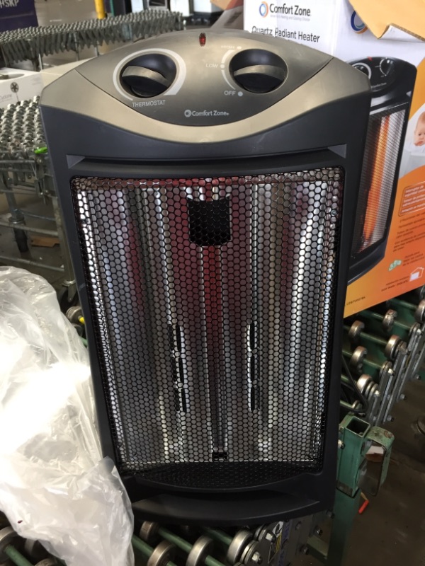 Photo 2 of Comfort Zone CZQTV007BK Fan-Assisted Tower Radiant Quartz Heater

//TESTED AND NONFUNCTIONAL, PARTS ONLY 
